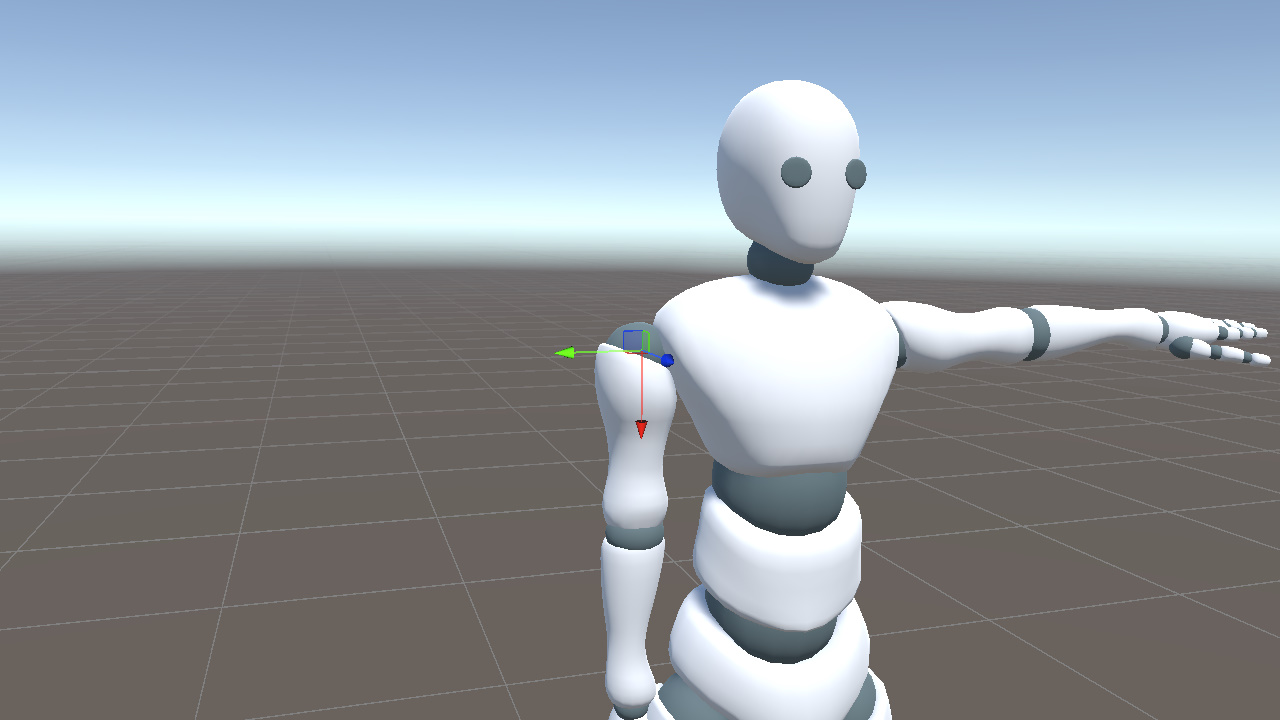 手臂下垂时的 Y 轴朝向