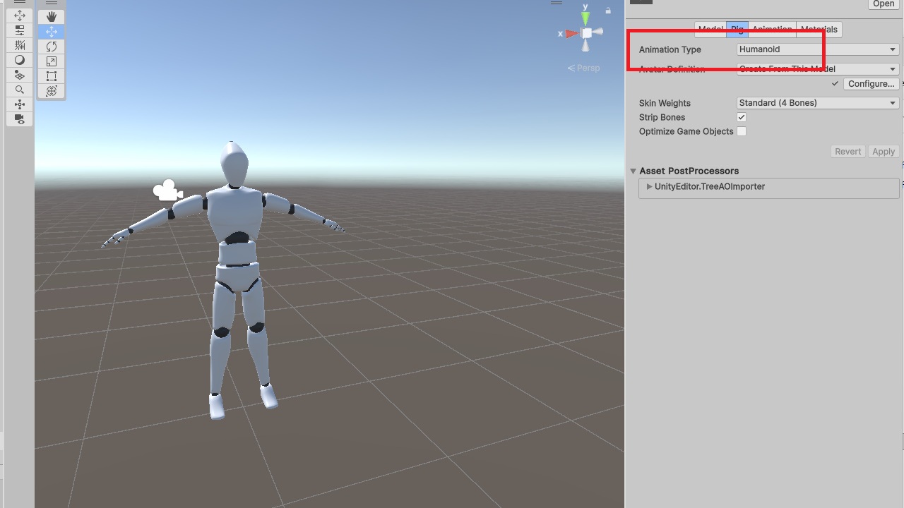 设置 Rig 类型为 Humanoid