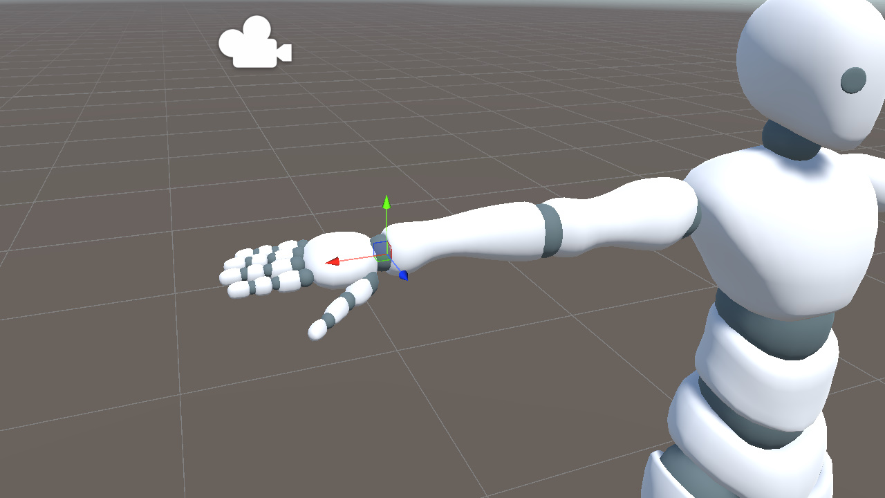 右手掌沿本地 X 轴正方向延伸