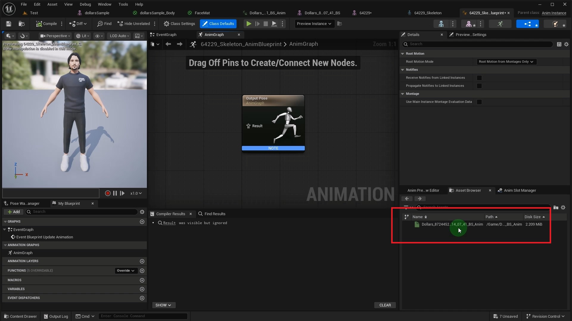 动画蓝图中的道乐师动画