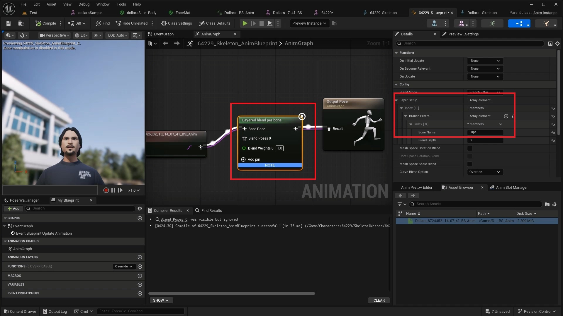 Layered Blend per Bone 节点设置