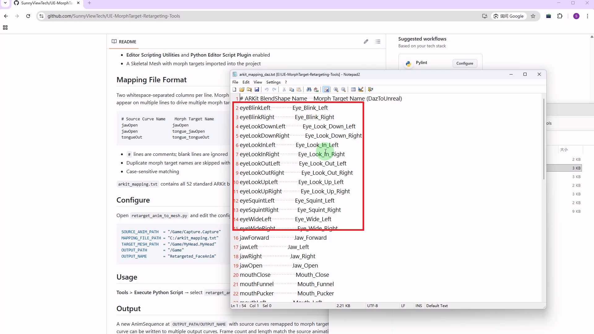 Morph Target 映射文件示例