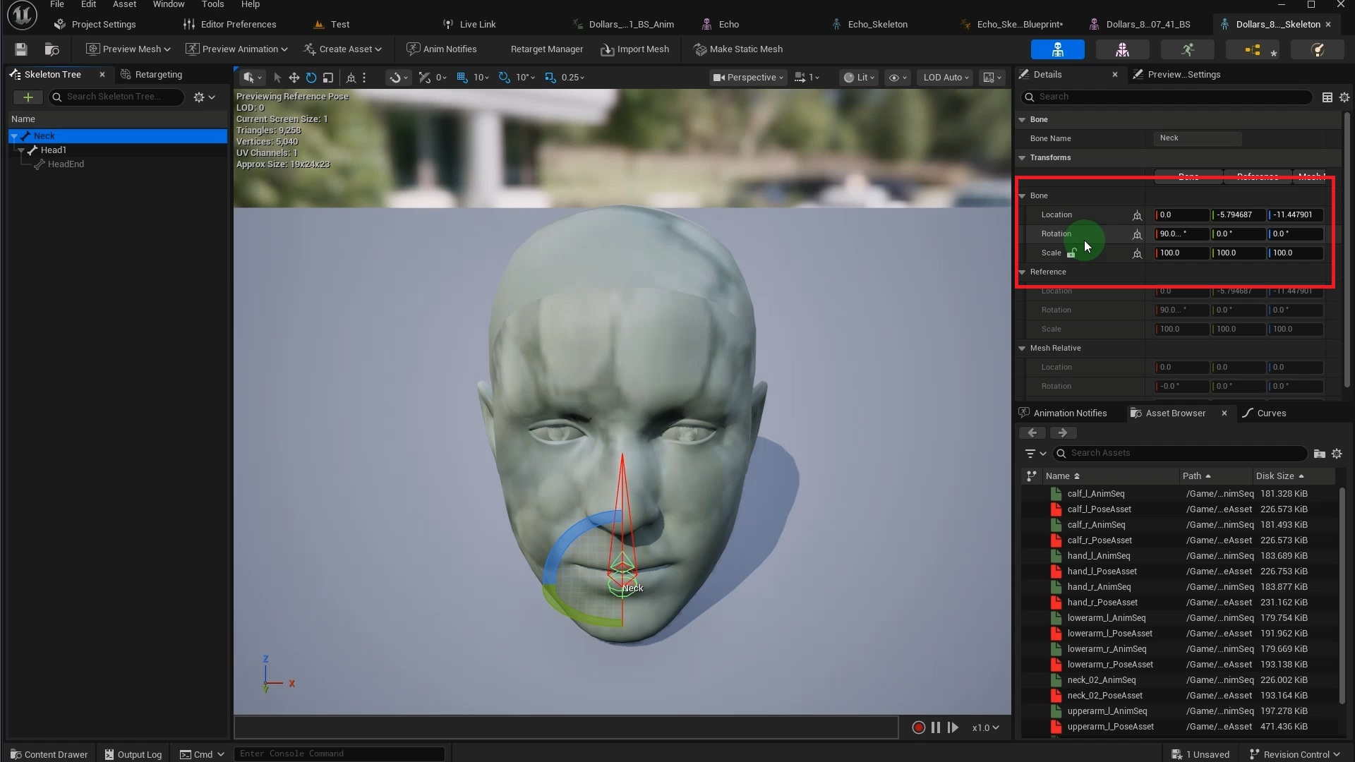 Root 骨骼的旋转和缩放