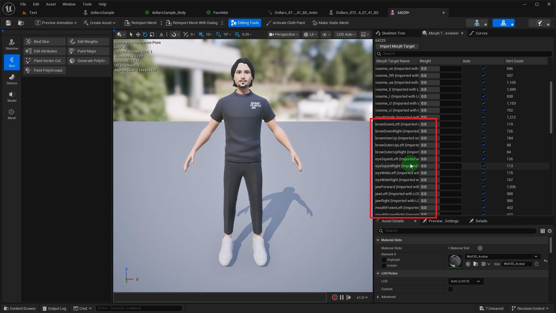 Ready Player Me 模型的 ARKit Morph Target